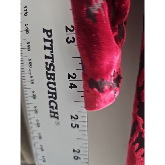 Simply Vera Burnout Red Velvet Fit & Flare Whimsygoth Mini Dress Size Medium - Picture 9 of 10